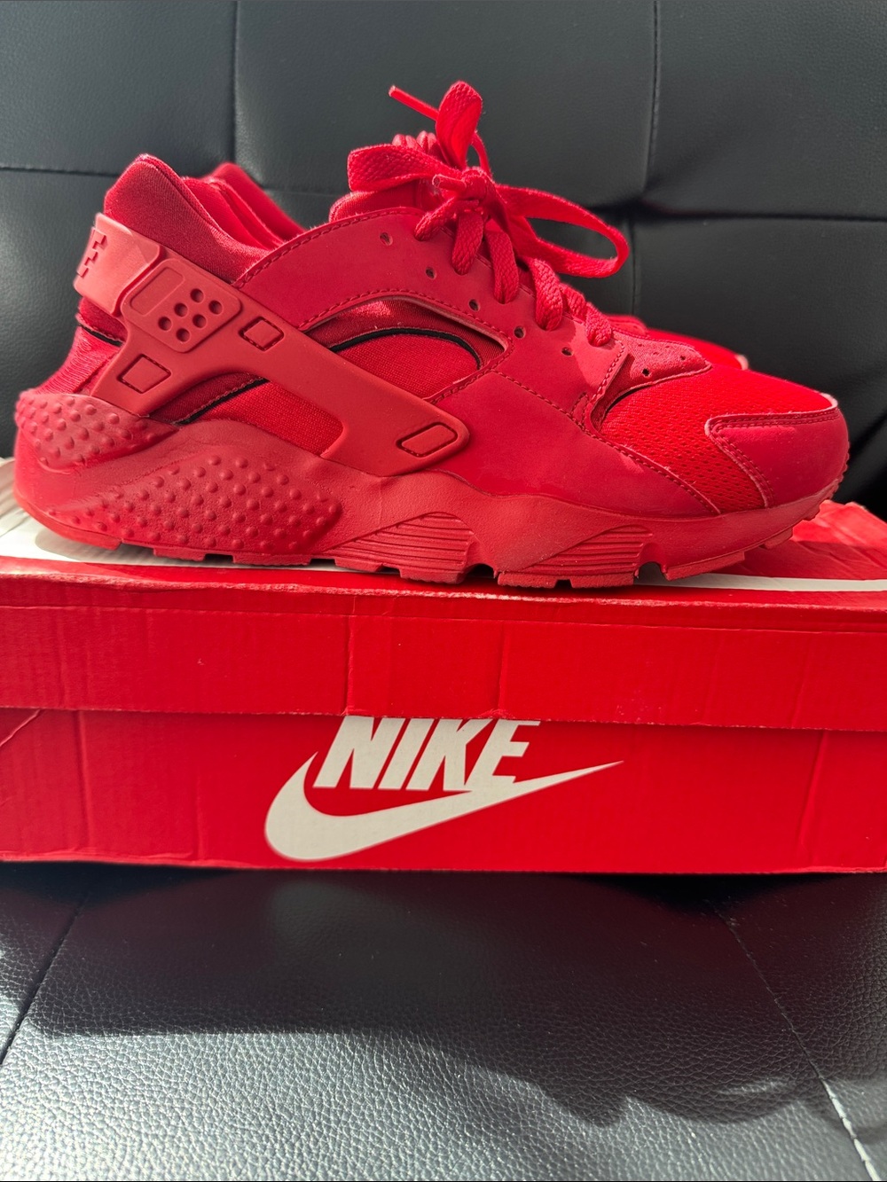Nike Red Huarache-Style Athletic Sneakers